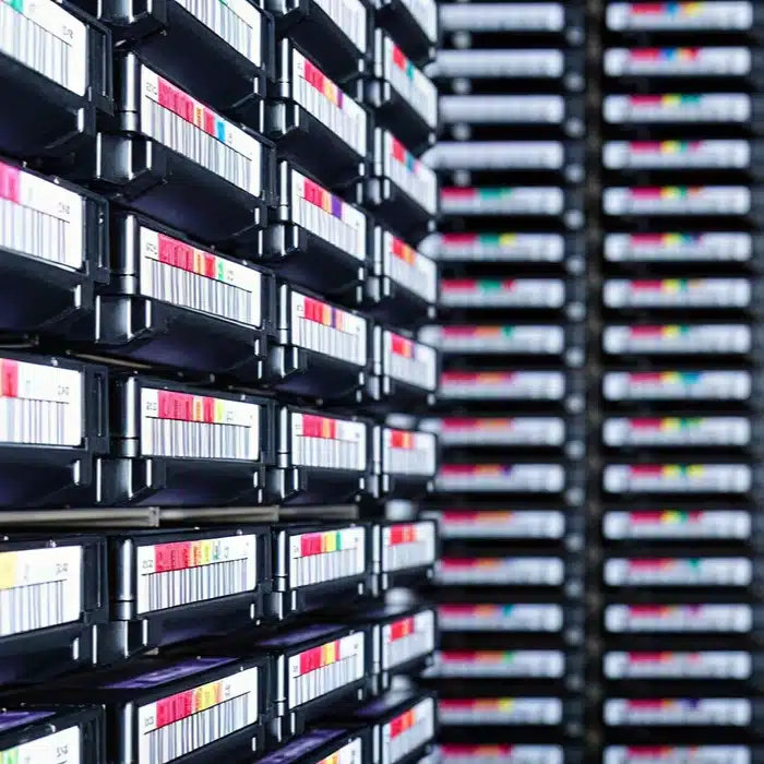 Photograph of stacked data storage